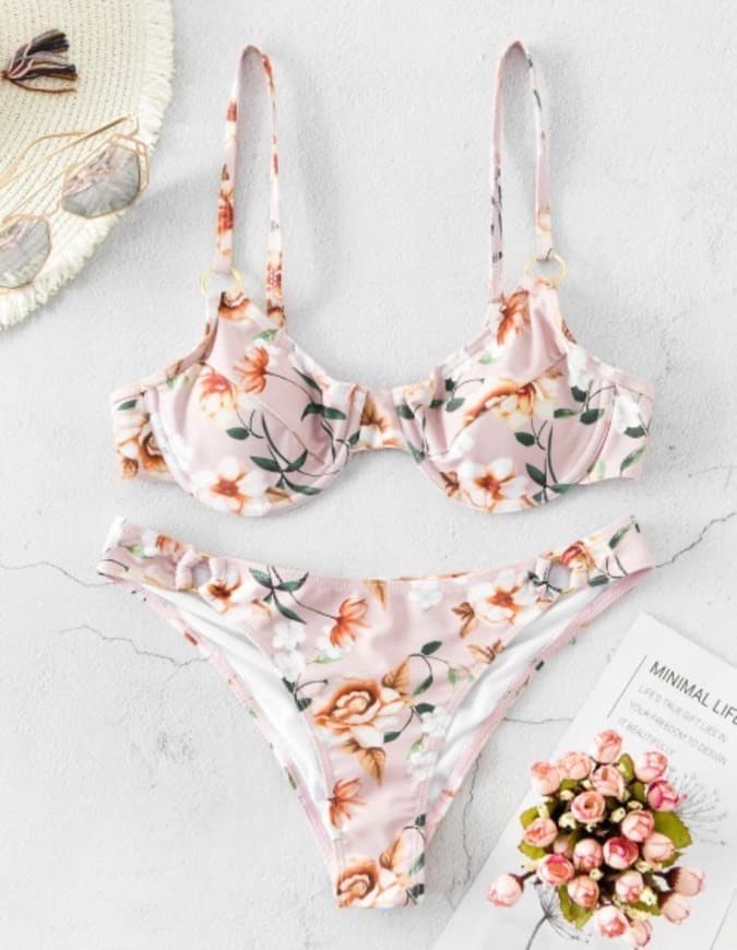 Product Bikini Branco Floral Zaful