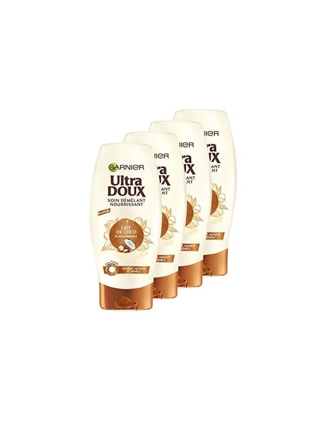 Belleza Garnier Ultra Doux Acondicionador de leche de coco Macadamia 200 ml - juego de 4