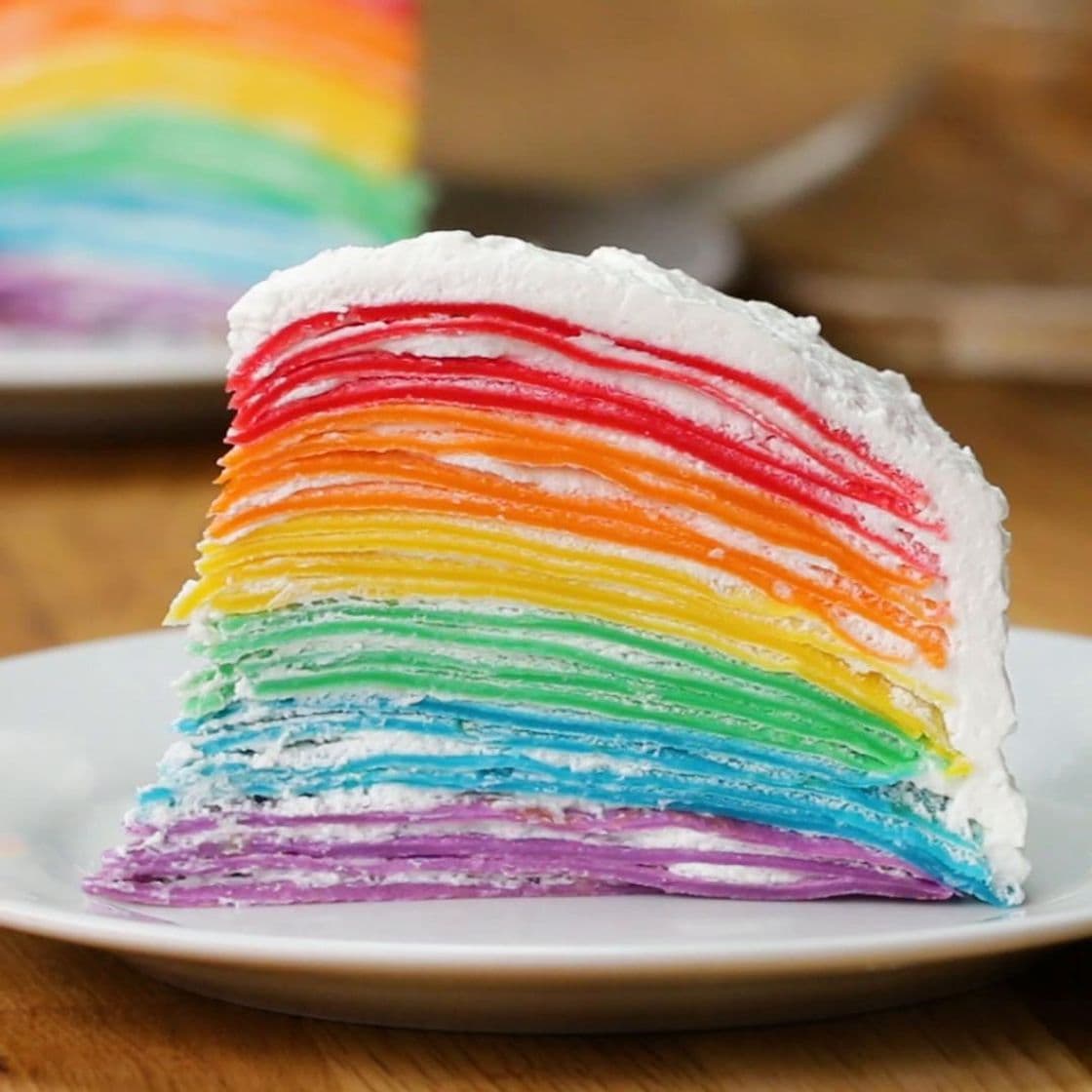 Fashion Rainbow Crepe Cake Recipe by Tasty