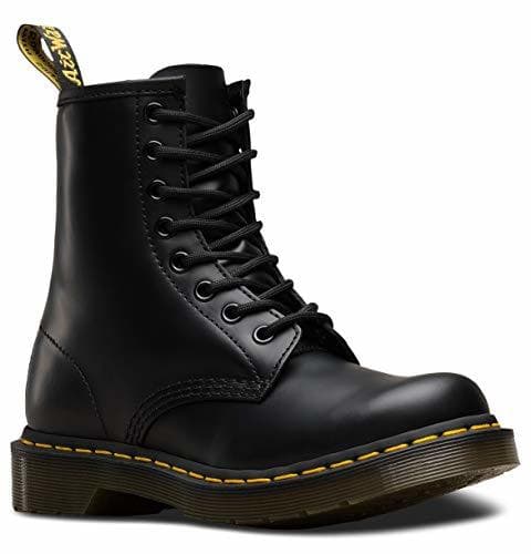 Place Dr Martens Women's 1460 W 8-Eye Smooth Leather Lace Up Boot Black-Black-4