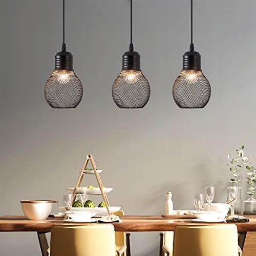 Home OYGROUP Lámpara Colgante Industrial Retro Metal E27 Bombilla En Forma de Negro