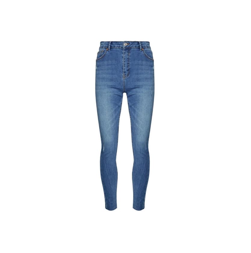 Product Calças ganga skinny cintura subida azul-médio