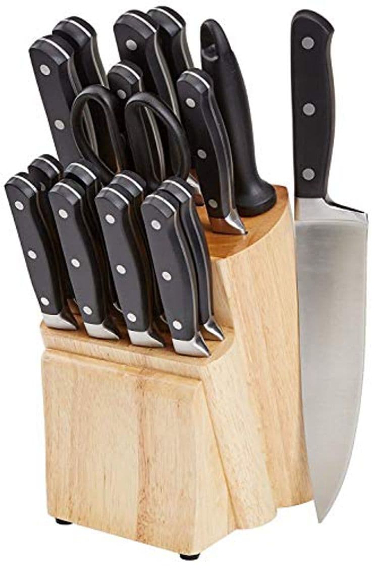 Product AmazonBasics Premium - Juego de cuchillos de cocina y soporte