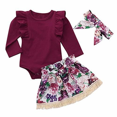 Producto HCFKJ Ropa Bebe NiñA Invierno NiñO Manga Larga Camisetas BEB Conjuntos Moda