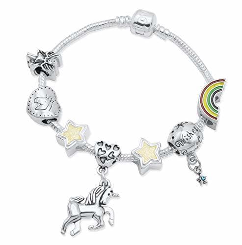 Producto I Believe in Unicorn - Pulsera para niñas con abalorios y colgante