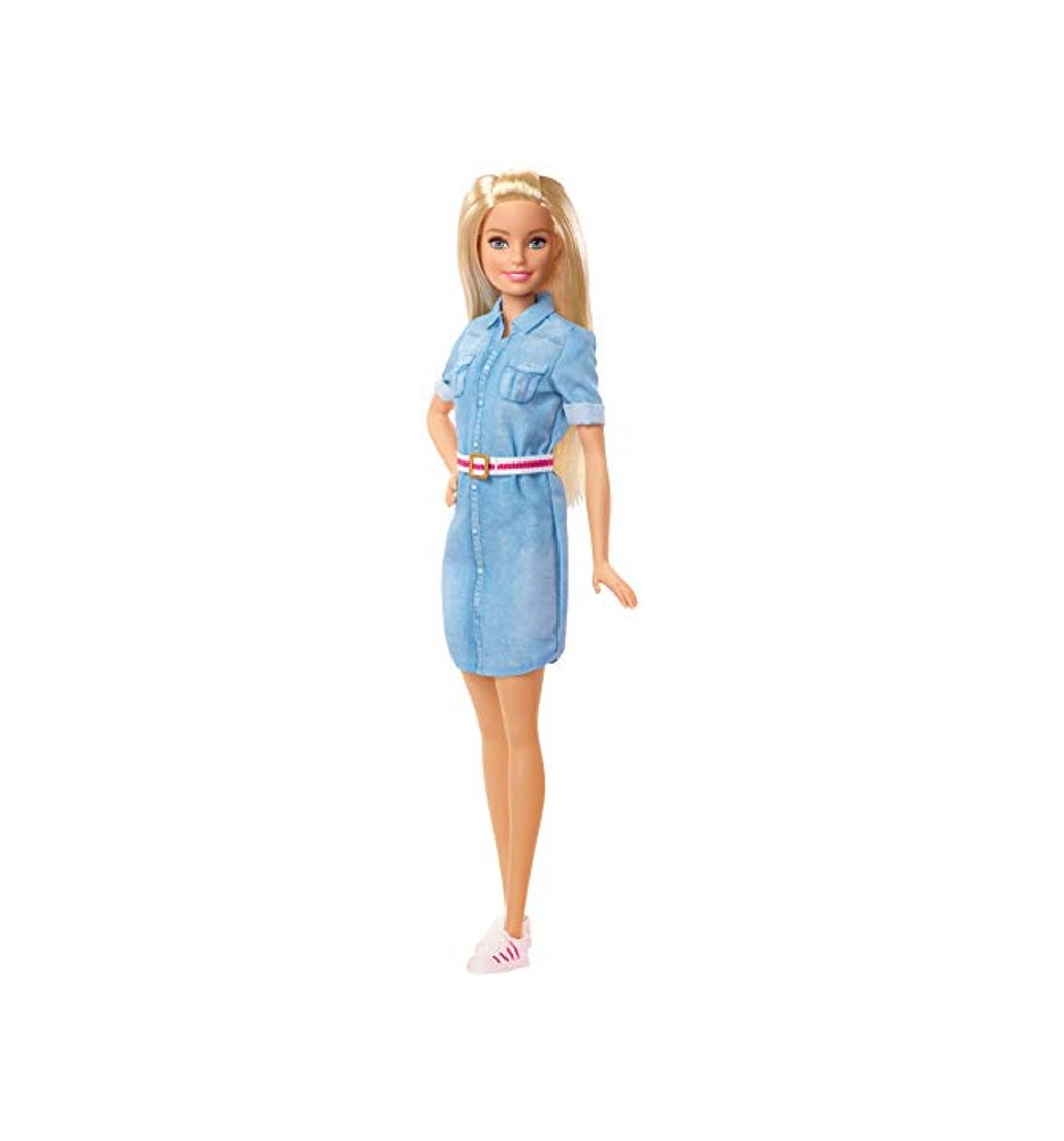 Producto Barbie- Dreamhouse Adventure Muñeca con vestido vaquero y accesorios, Color rubia