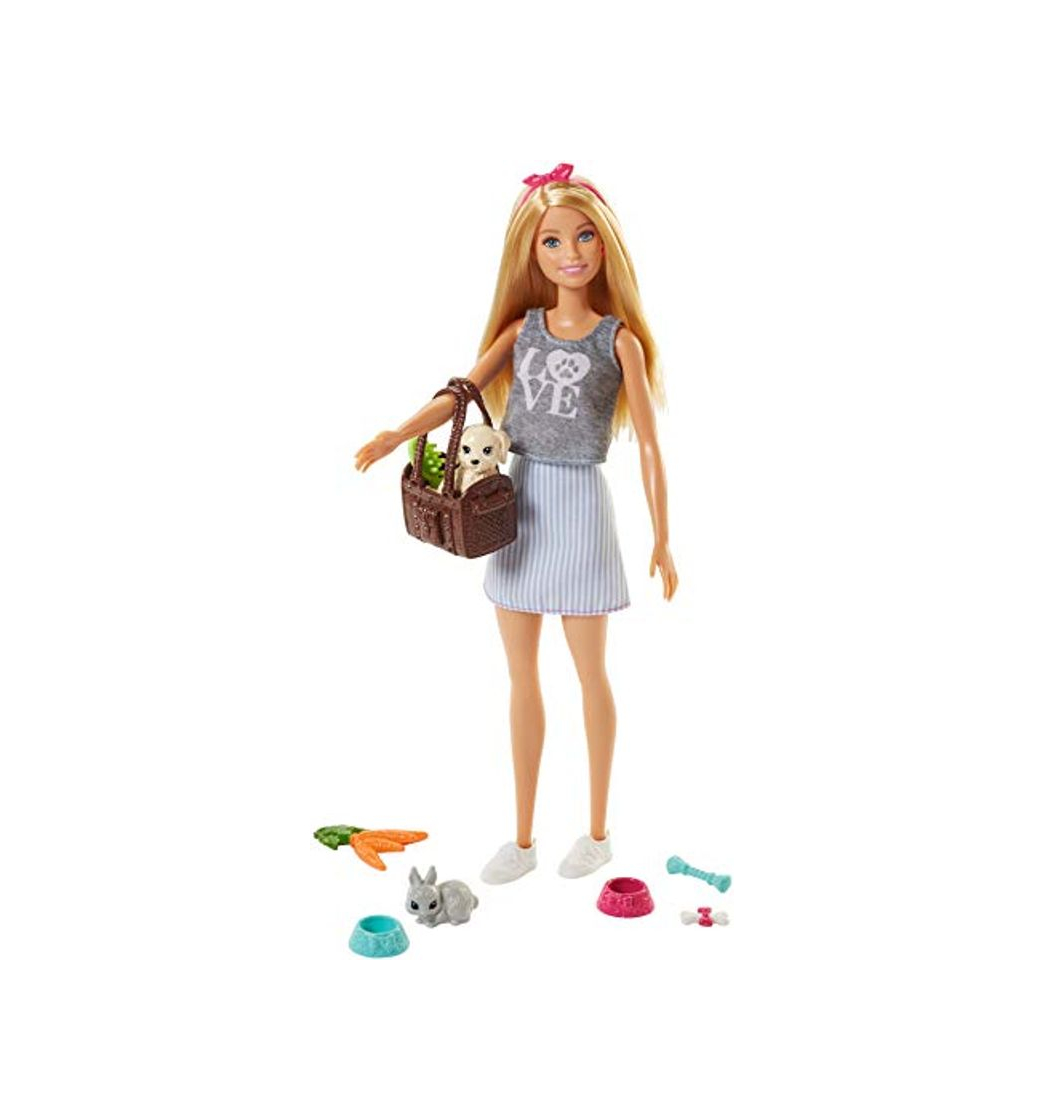 Producto Barbie Vamos de picnic Muñeca con animales y accesorios, juguetes 3 años,