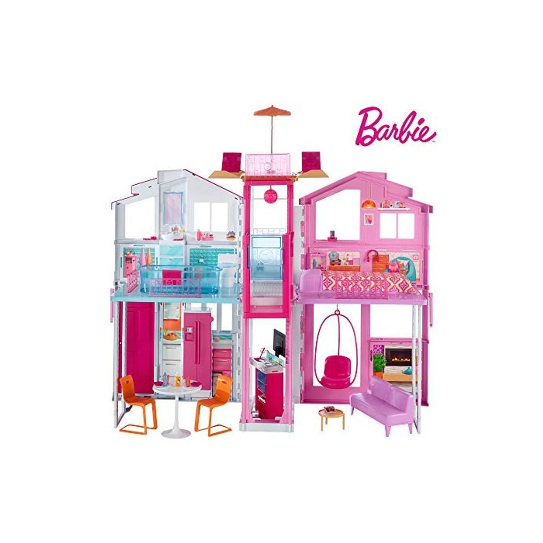 Producto Barbie Supercasa, casa de muñecas con accesorios