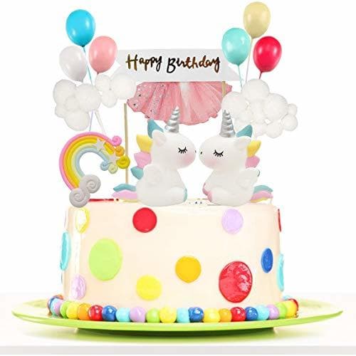 Place Sendo Unicorn Cake Topper Cloud Rainbow