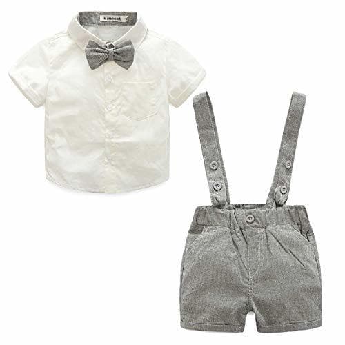 Producto LEHOUR Bebés 2Pcs Trajes de Bautizo Camisa Bowtie Top