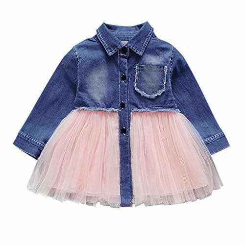 Product PinkLu NiñO Infantil Bebé NiñAs Denim Tutu Tul Princesa Vestidos Trajes Falda