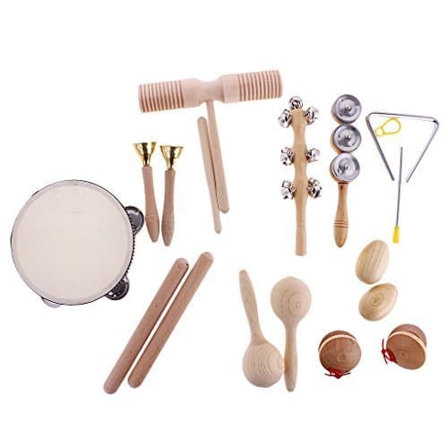 Place Set de 10 Piezas Juguete de Instrumentos de Percusión Ritmo Handbell de