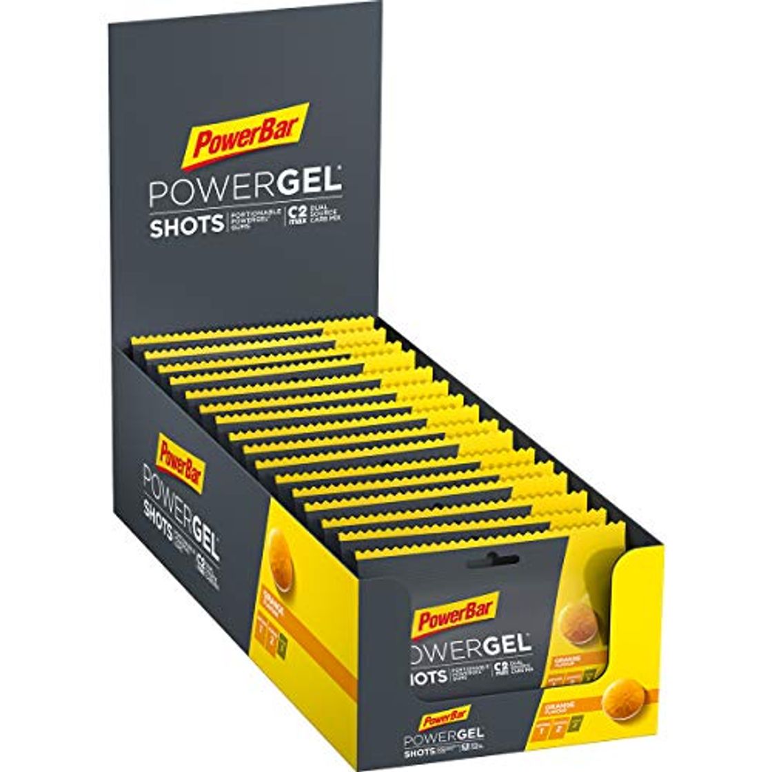 Producto PowerBar PowerGel Shots Orange 16x60g - Gomas de Alta Energía de Carbono