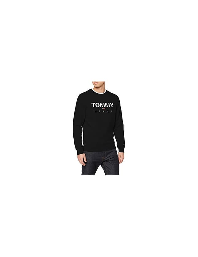 Moda Tommy Jeans TJM Novel Logo Crew Jersey de Deporte, Gris