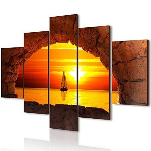 Producto Lupia Quadro Moderno multipannello su Legno Vogue 66X115 Finestra Sul Tramonto