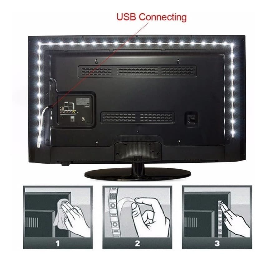 Moda Fita leds para TV com alimentação por usb