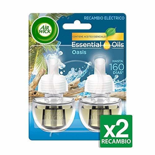 Fitness Air Wick Ambientador Eléctrico Recambio Duplo Oasis Turquesa, 2 x 19 ml