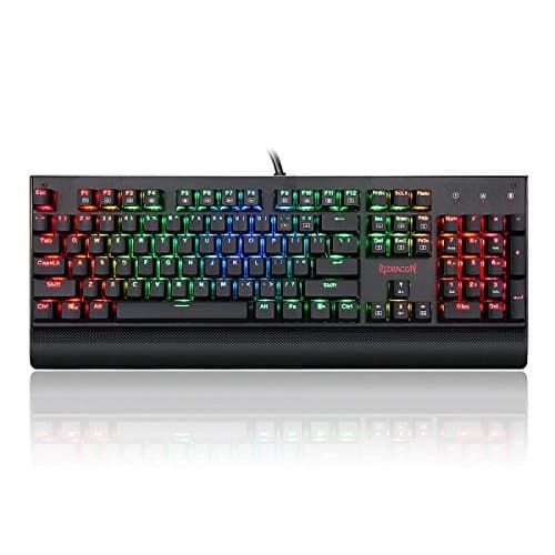 Lugar Redragon RGB Gaming Mecánica Teclado QWERTY con iluminación LED, Intercambiables, 104 Teclas con