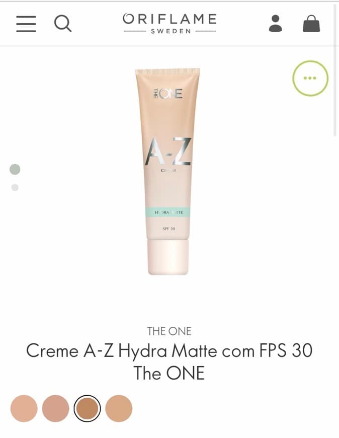 Product Creme A-Z Hydra Matte com FPS 30 The One-36490