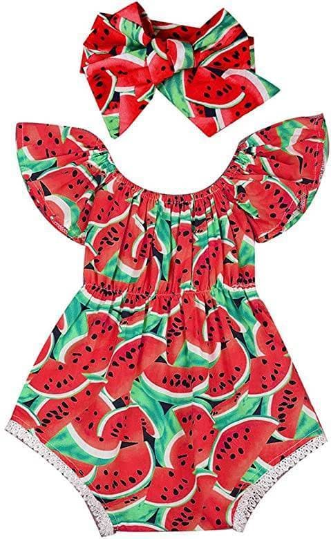 Fashion Macacão Borlai Watermelon para recém-nascido e menina

