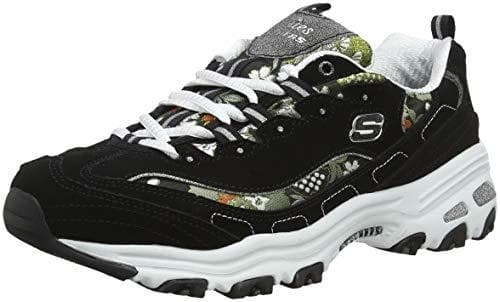 Moda Skechers D'LITES-Floral Days 13082, Zapatillas para Mujer, Negro