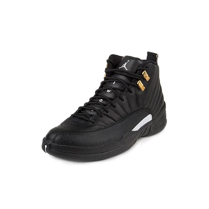 Fashion Nike Air Jordan 12 Retro, Zapatillas de Baloncesto para Hombre, Negro/Blanco/Dorado