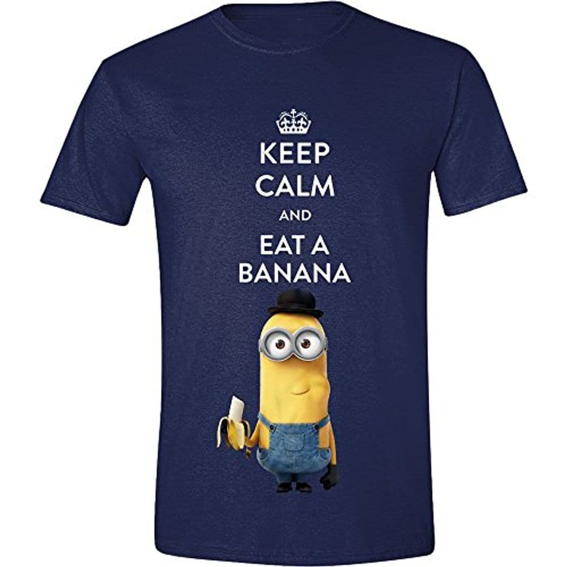 Moda Minions Keep Calm And Eat A Banana Camiseta Azul marino S