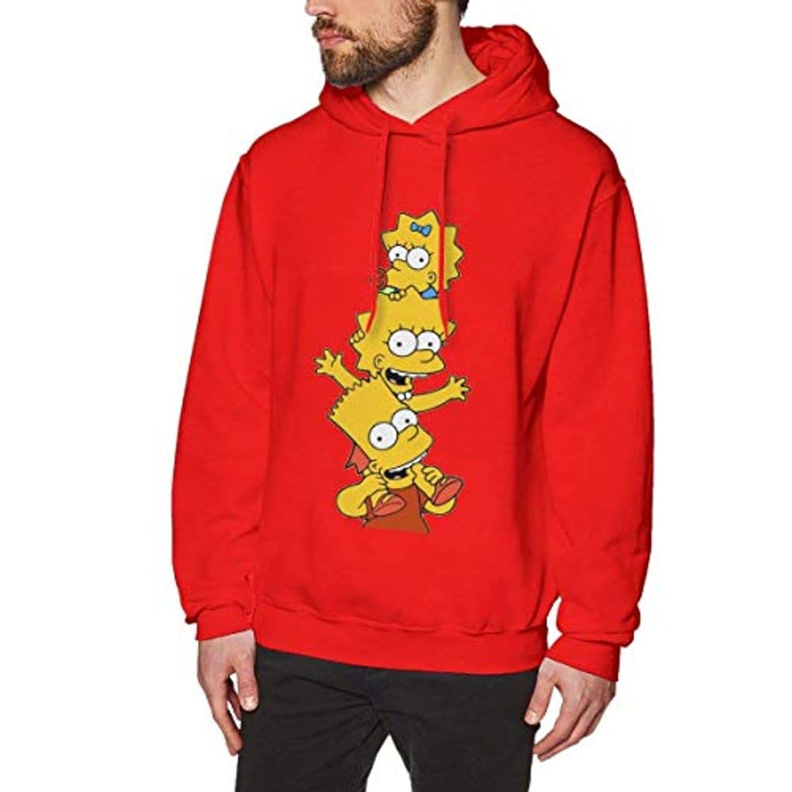 Moda ishengx Sudadera Mens Casual Pullovers Sweatshirts Lisa Simpson Latest Red Mens Hoodies Long Sleeve