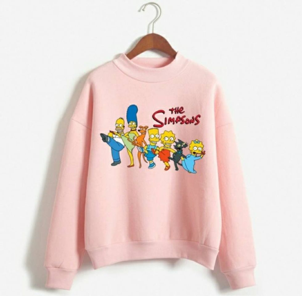 Moda The Simpsons Printed Long Sleeve Casual Sweashirt Hoodies fo