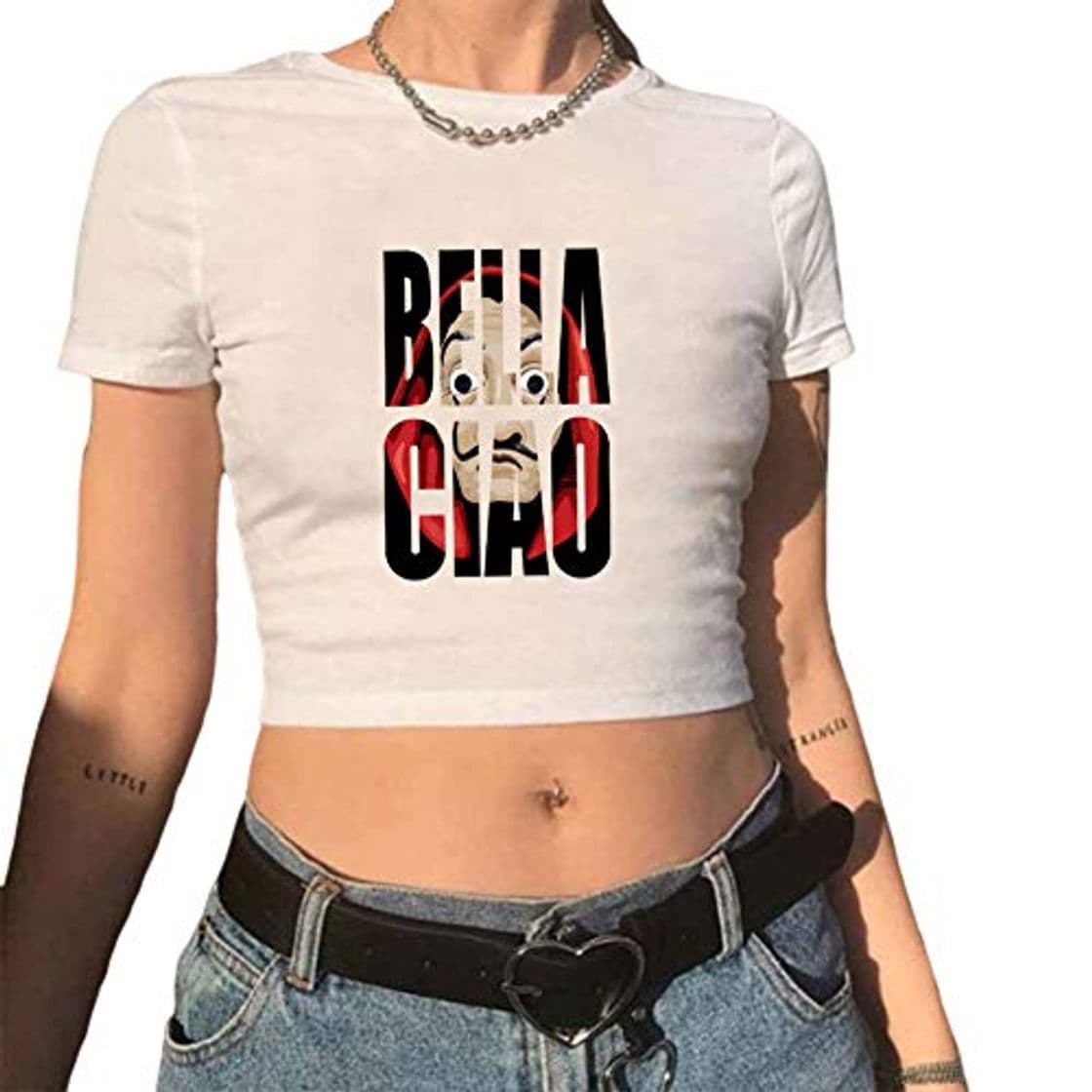 Fashion Lady bug Unisex La Casa De Papel Impresión Corta Camiseta De Moda Letra Impresión Camisetas Casual Verano Tops