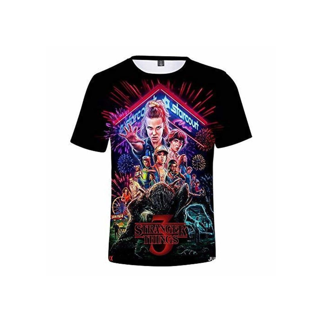 Fashion ZIGJOY Stranger Things Temporada 3 Camiseta Unisex Camiseta Top Impresa en 3D