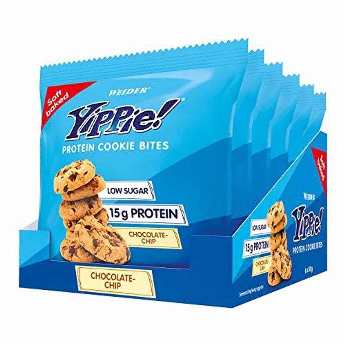 Product Weider Yippie Cookies. Galletas con Proteína y Chocolate Puro. Sin aceite de