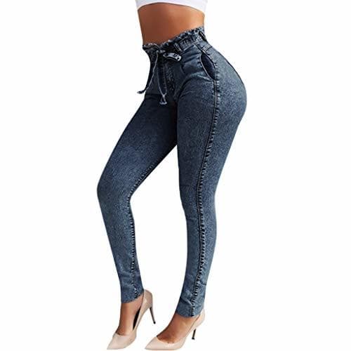 Fashion RISTHY Jeans Skinny Push-Up Mujer Vaqueros Pantalones Elásticos Jeans Denim Largo Mujer