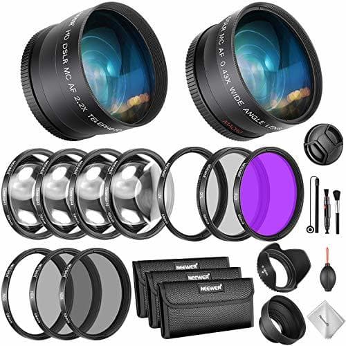 Electronic Neewer 58mm Kit de Lentes y Filtros: Lente Gran Angular, Teleobjetivo y