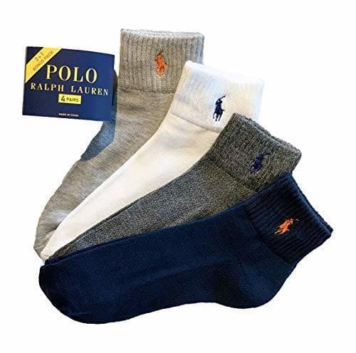 Moda Polo Ralph Lauren - Juego de 4 pares de calcetines bajos