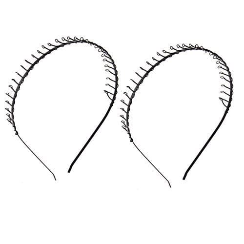 Product Penteado 2 Pcs Black Metal Magro Headband Hoop cabelo w Teeth