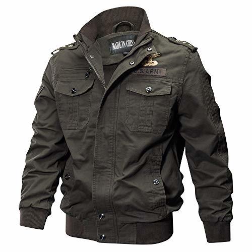 Producto Chaqueta de Manga Larga de los Hombre Lavado Chaqueta Militar Gran tamaño