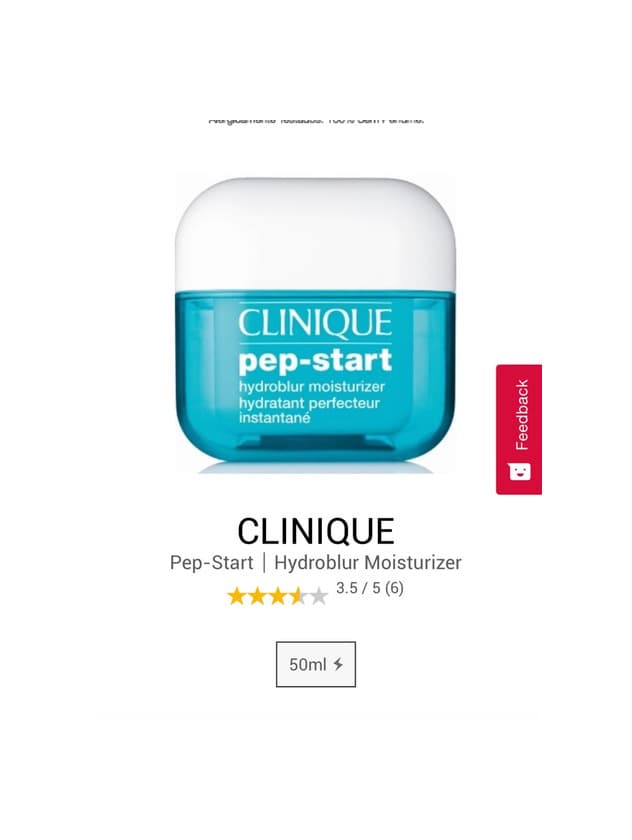 Product Clinique pep-start moisturiser 