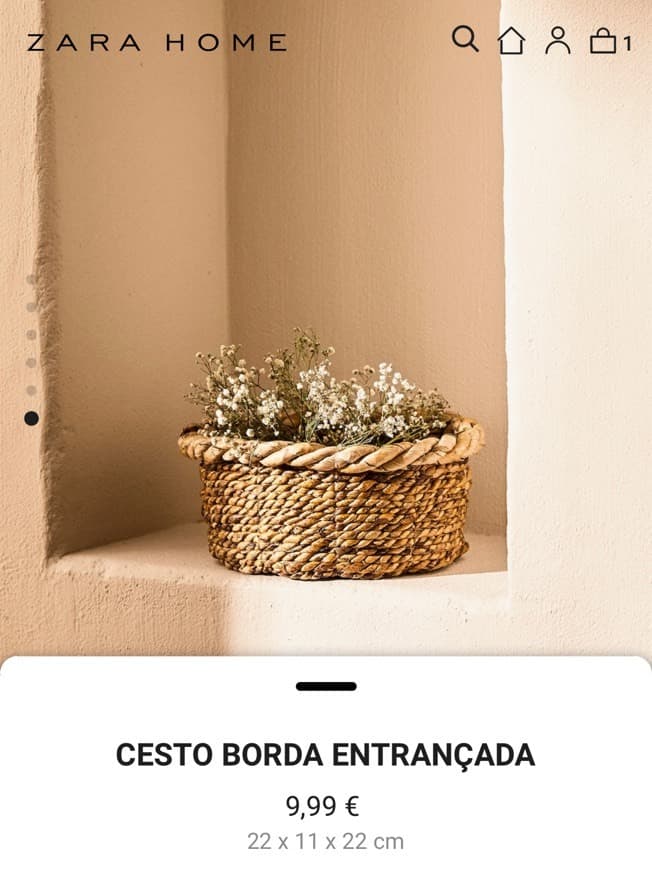 Product Cesto pequeno borda entrançada 