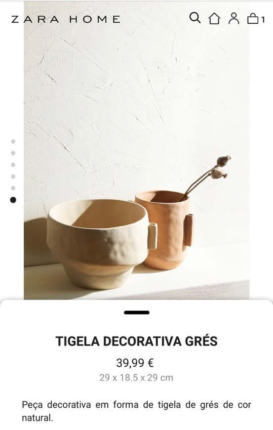 Product Peça decorativa em formato tigela de grés 