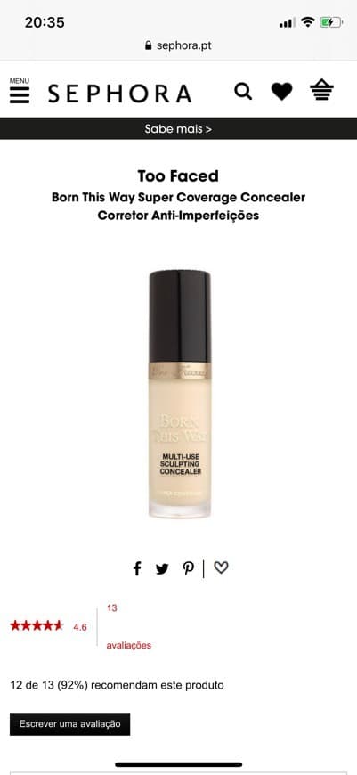 Product Corretor TooFaced 