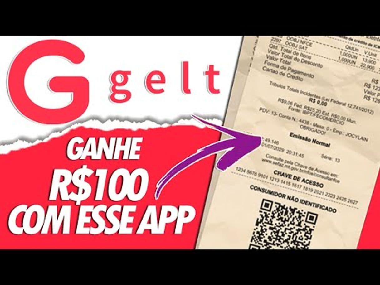 App Aplicativo Gelt. Ganhe dinheiro com seus cupons fiscais