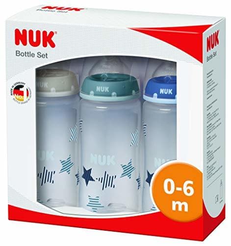 Producto NUK - Pack de 3 Biberones con Tetina de Silicona para Bebés