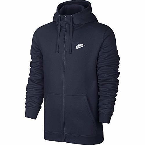 Fitness Nike M NSW FZ FLC Club Sudadera con Capucha, Hombre, Azul