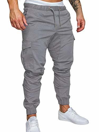 Moda FGFD Pantalones de Hombre Jogger Deportivos Pantalón Cargo Casuales Chino de Algodón