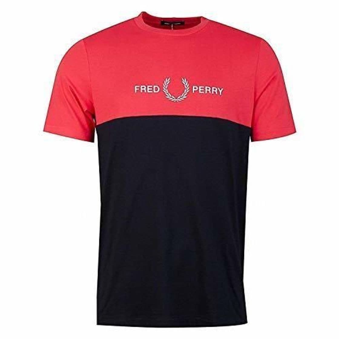 Moda Fred Perry Camiseta Camiseta M/C Hombre Rojo S