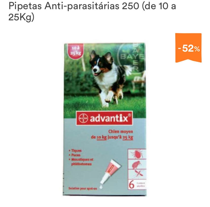 Fashion Pipetas Anti-parasitárias 250 (de 10 a 25Kg)