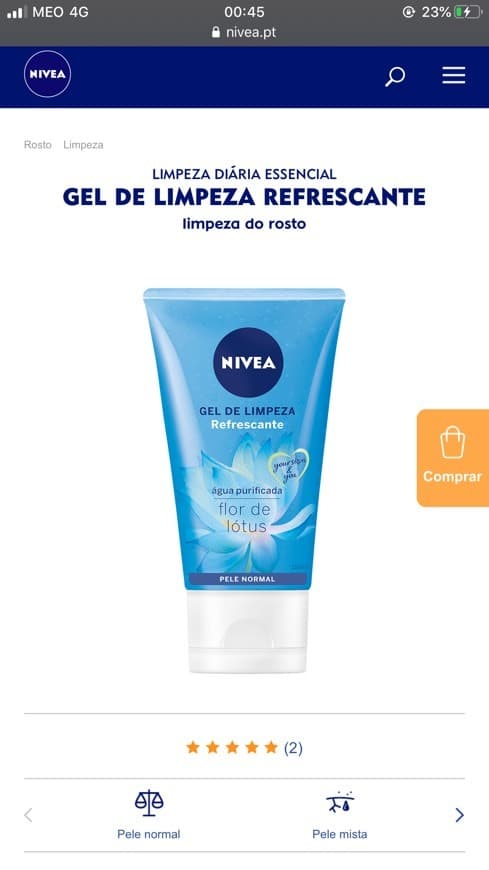 Producto Gel de limpeza nívea refrescante para pele normal 🧖🏼‍♀️