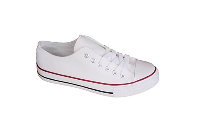 Fashion Zapatillas Blancas Canvas Lona de Mujer Estilo Casual y Deportivo