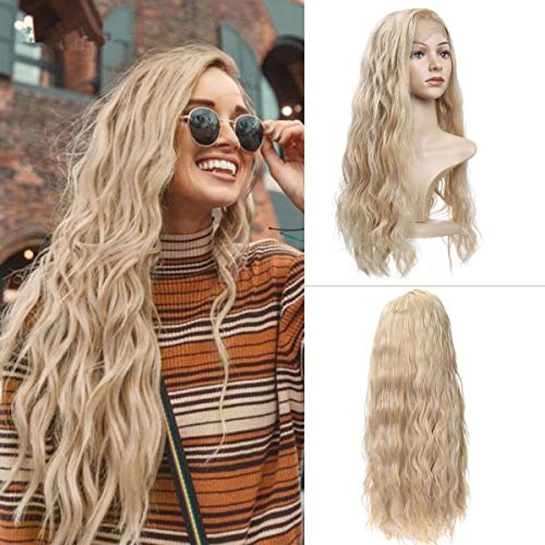 Product Peluca Larga Rubia Ondulada 24'' GLAMADOR - Frontal Encaje Peluca Larga Ondas